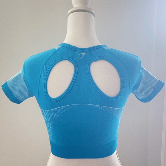 Gymshark Blue Cropped Gym Tank - Picture 5 of 11